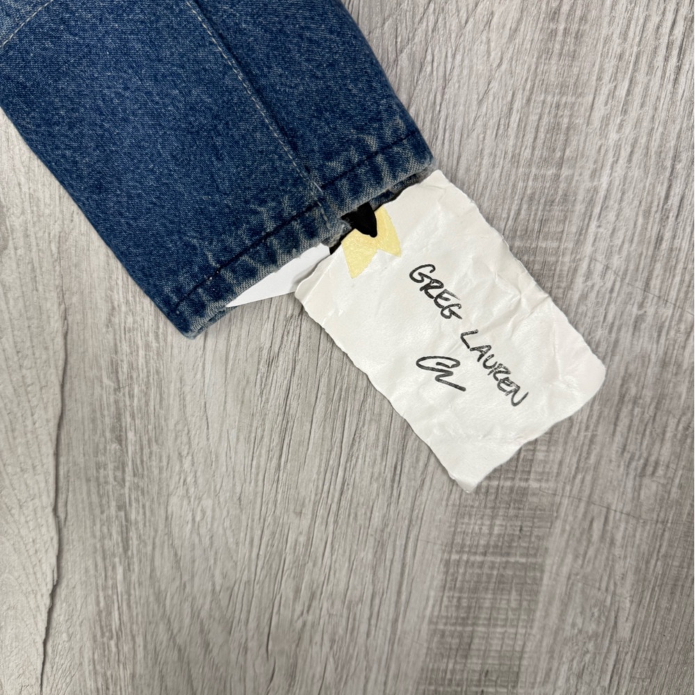 Men's Blue Denim Jacket with Distressed Details - Picture 4 of 5